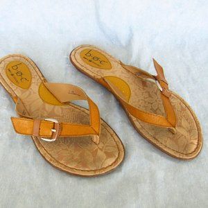 B.O.C. “Latisha” Women’s Leather Thong Sandals (Yellow; US Size 7)